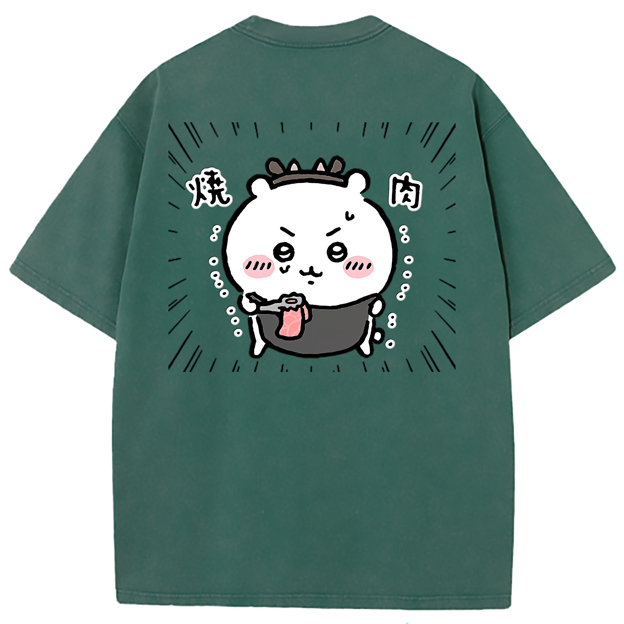 （画像用） ちいかわ ちいかわ Chii-kawa chiikawa 綿100% ヴィンテージ風 半袖Tシャツ（背面プリント）